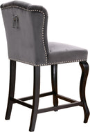 Suri Grey Velvet Stool - NY Furniture Direct (NY)