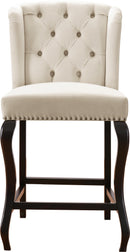 Suri Cream Velvet Stool - NY Furniture Direct (NY)