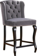 Suri Grey Velvet Stool - NY Furniture Direct (NY)
