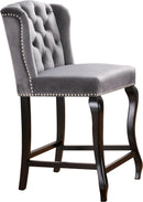 Suri Grey Velvet Stool - NY Furniture Direct (NY)