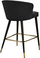 Cassie Black Velvet Stool