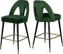 Akoya Green Velvet Stool