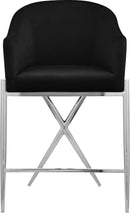 Xavier Black Velvet Counter Stool - NY Furniture Direct (NY)