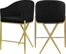 Xavier Black Velvet Counter Stool - NY Furniture Direct (NY)