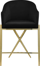 Xavier Black Velvet Counter Stool - NY Furniture Direct (NY)