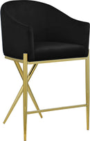 Xavier Black Velvet Counter Stool - NY Furniture Direct (NY)