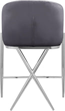 Xavier Grey Velvet Counter Stool - NY Furniture Direct (NY)