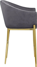 Xavier Grey Velvet Counter Stool - NY Furniture Direct (NY)