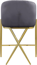 Xavier Grey Velvet Counter Stool - NY Furniture Direct (NY)