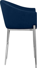 Xavier Navy Velvet Counter Stool - NY Furniture Direct (NY)