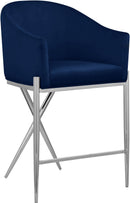 Xavier Navy Velvet Counter Stool - NY Furniture Direct (NY)