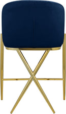 Xavier Navy Velvet Counter Stool - NY Furniture Direct (NY)
