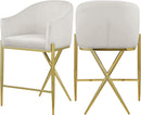 Xavier Cream Velvet Counter Stool - NY Furniture Direct (NY)