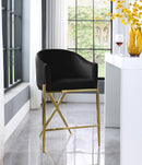 Xavier Black Velvet Counter Stool - NY Furniture Direct (NY)