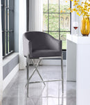 Xavier Grey Velvet Counter Stool - NY Furniture Direct (NY)