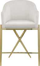Xavier Cream Velvet Counter Stool - NY Furniture Direct (NY)