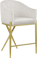 Xavier Cream Velvet Counter Stool - NY Furniture Direct (NY)
