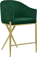 Xavier Green Velvet Counter Stool - NY Furniture Direct (NY)