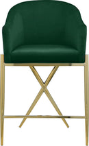 Xavier Green Velvet Counter Stool - NY Furniture Direct (NY)