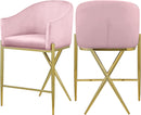 Xavier Pink Velvet Counter Stool - NY Furniture Direct (NY)