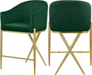 Xavier Green Velvet Counter Stool - NY Furniture Direct (NY)