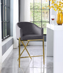 Xavier Grey Velvet Counter Stool - NY Furniture Direct (NY)