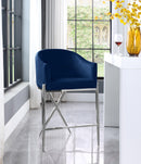 Xavier Navy Velvet Counter Stool - NY Furniture Direct (NY)