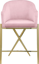 Xavier Pink Velvet Counter Stool - NY Furniture Direct (NY)