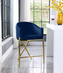 Xavier Navy Velvet Counter Stool - NY Furniture Direct (NY)