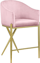 Xavier Pink Velvet Counter Stool - NY Furniture Direct (NY)