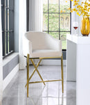 Xavier Cream Velvet Counter Stool - NY Furniture Direct (NY)