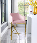 Xavier Pink Velvet Counter Stool - NY Furniture Direct (NY)