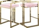 Ezra Pink Velvet Stool