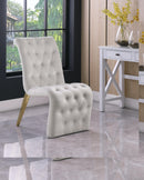 Curve Cream Velvet Dining Chair - NY Furniture Direct (NY)