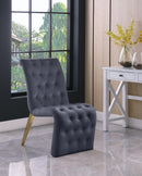 Curve Grey Velvet Dining Chair - NY Furniture Direct (NY)