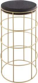 Rebar Grey Velvet Bar Stool