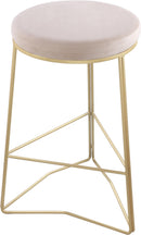 Tres Cream Velvet Counter Stool