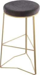 Tres Grey Velvet Bar Stool