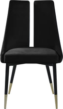 Sleek Black Velvet Dining Chair - NY Furniture Direct (NY)