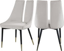 Sleek Cream Velvet Dining Chair - NY Furniture Direct (NY)