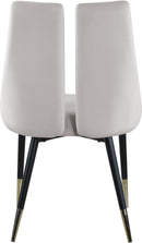 Sleek Cream Velvet Dining Chair - NY Furniture Direct (NY)