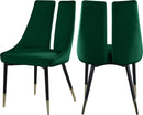 Sleek Green Velvet Dining Chair - NY Furniture Direct (NY)