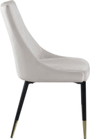 Sleek Cream Velvet Dining Chair - NY Furniture Direct (NY)