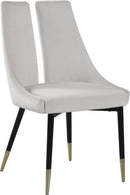 Sleek Cream Velvet Dining Chair - NY Furniture Direct (NY)