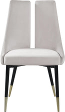 Sleek Cream Velvet Dining Chair - NY Furniture Direct (NY)