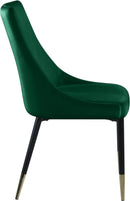 Sleek Green Velvet Dining Chair - NY Furniture Direct (NY)