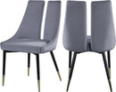 Sleek Grey Velvet Dining Chair - NY Furniture Direct (NY)