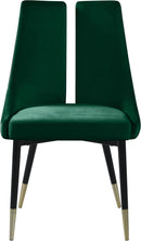 Sleek Green Velvet Dining Chair - NY Furniture Direct (NY)