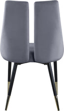 Sleek Grey Velvet Dining Chair - NY Furniture Direct (NY)