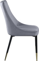 Sleek Grey Velvet Dining Chair - NY Furniture Direct (NY)